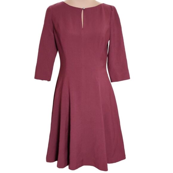 NWT White House Black Market Maroon Keyhole Fit and Flare Half Sleeve 4 - Picture 1 of 9